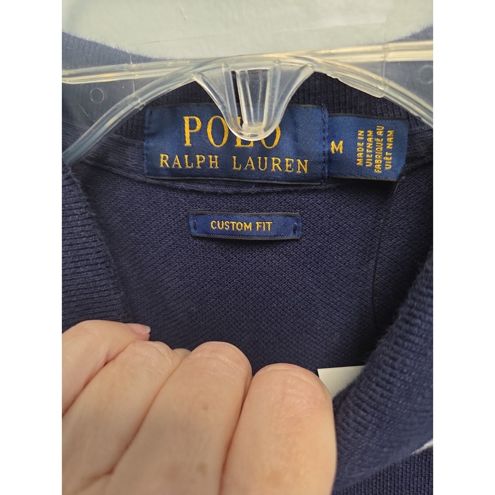 Polo by Ralph Lauren Navy, White & Red Diagonal Stripe Polo Shirt - Picture 2 of 7